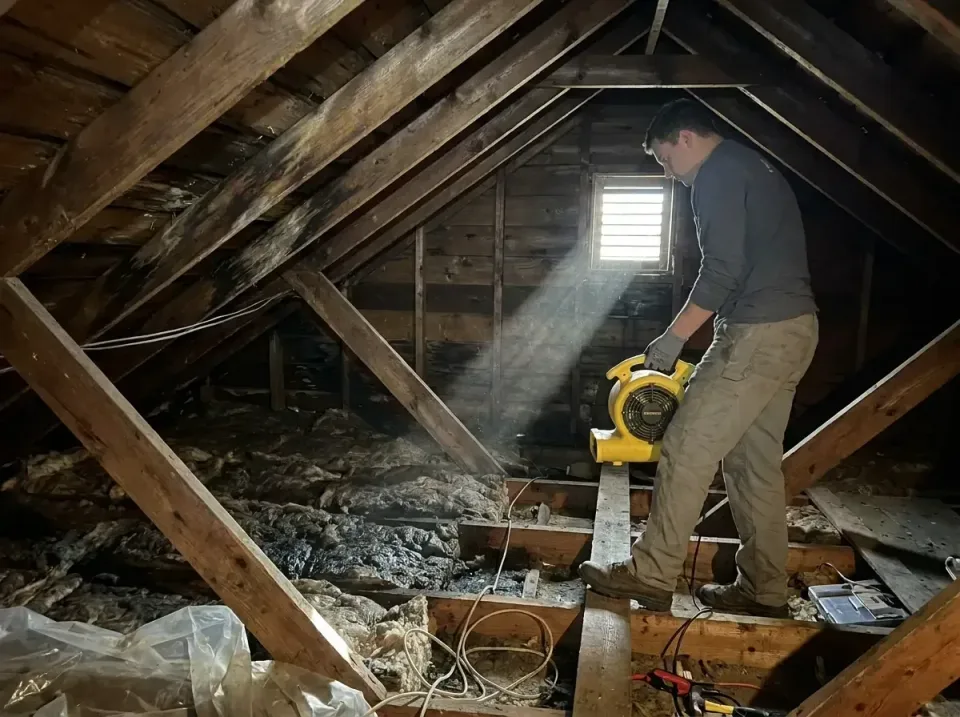 attic-water-damage-drying-proc-007 — frequently asked questions, Emergency Water Extraction & 24/7 Flood Response in Fort Ri…